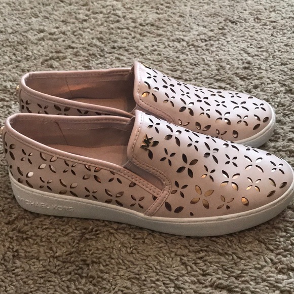 michael kors rose gold slip on sneakers